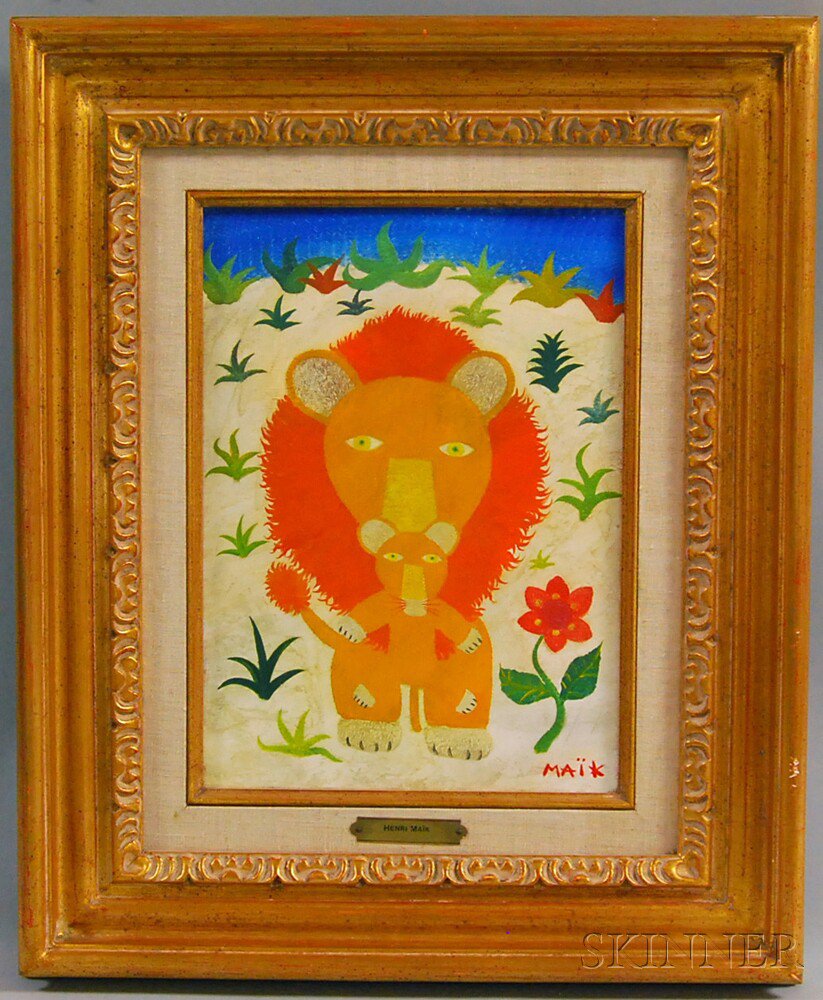 Appraisal: Henri Hecht Ma k French b Papa Lion Signed MA