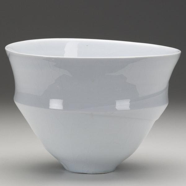 Appraisal: ANNE MARIE BACKER-MOHR Thrown porcelain bowl with sculptural details covered