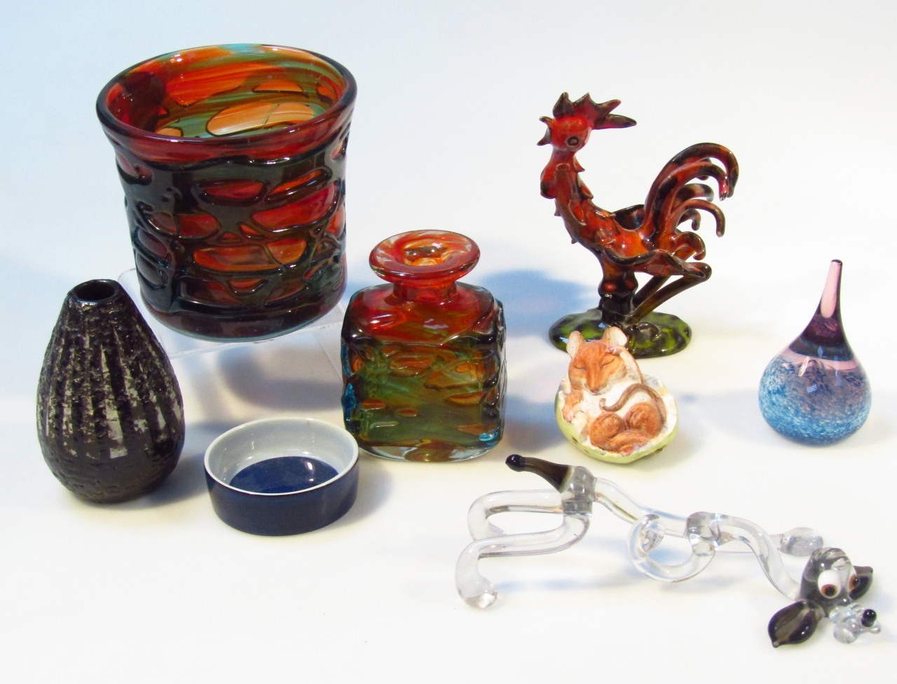 Appraisal: Various Studio style and other glassware comprising a Mdina style