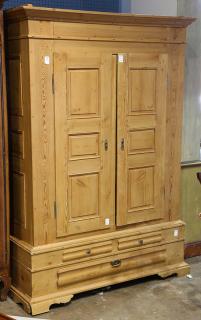 Appraisal: American pine armoire American pine armoire th century the molded