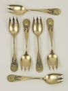 Appraisal: ICE CREAM FORKS - Set of six sterling ice cream