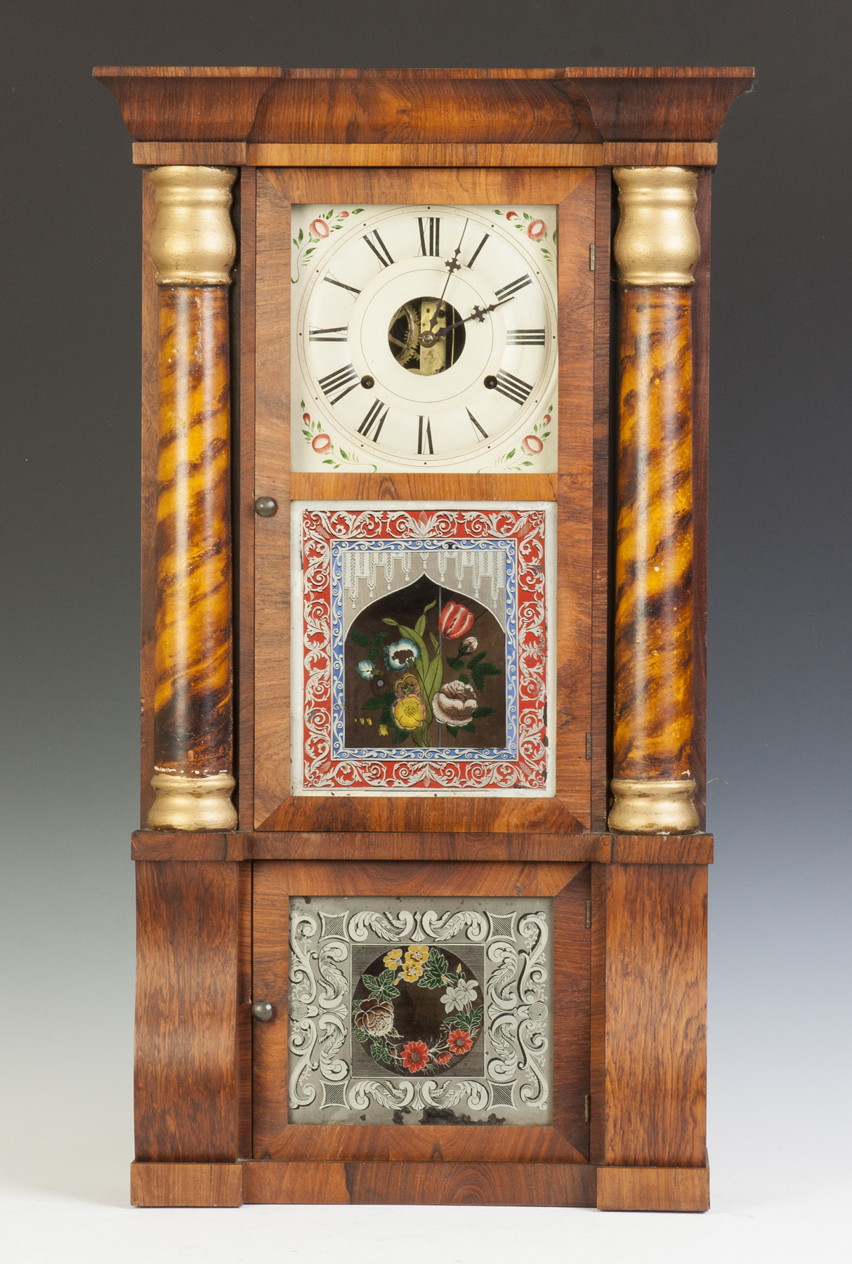 Appraisal: Seth Thomas Triple Decker Empire Shelf Clock Rosewood case original