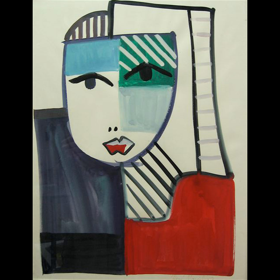 Appraisal: RENE MARCIL - CANADIAN FACE STUDIES TWO WATERCOLOURS EACH DATED