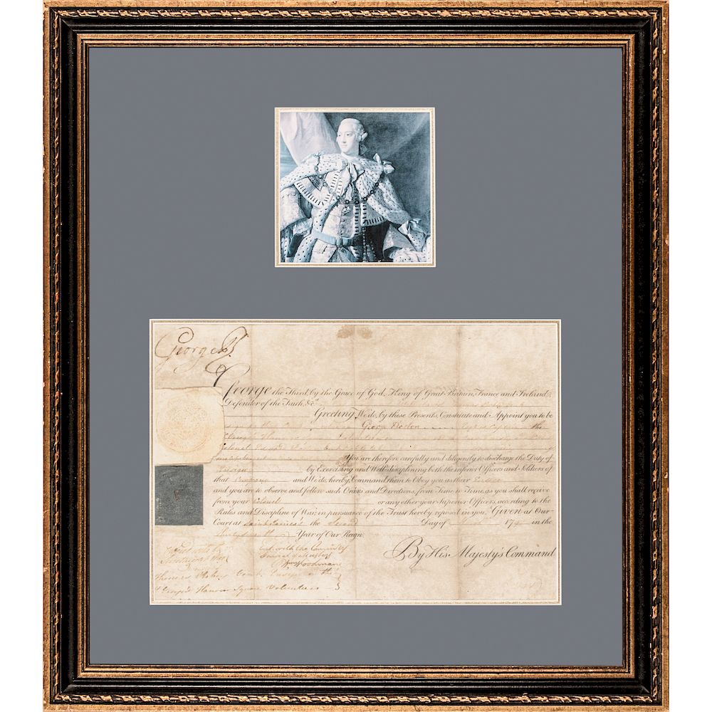 Appraisal: British KING GEORGE III George R Signed Partly-Printed Vellum Document