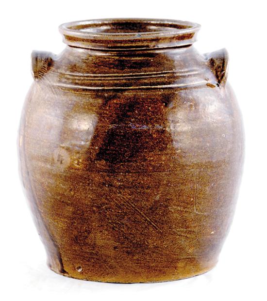 Appraisal: Southern stoneware storage jar probably South Carolina th century bulbous