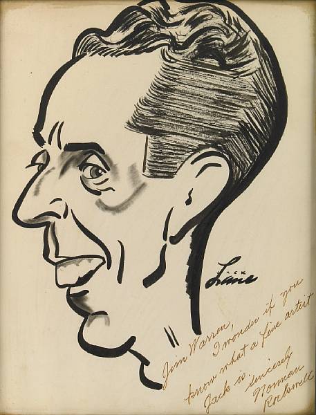 Appraisal: A Norman Rockwell signed caricature from The Brown Derby s