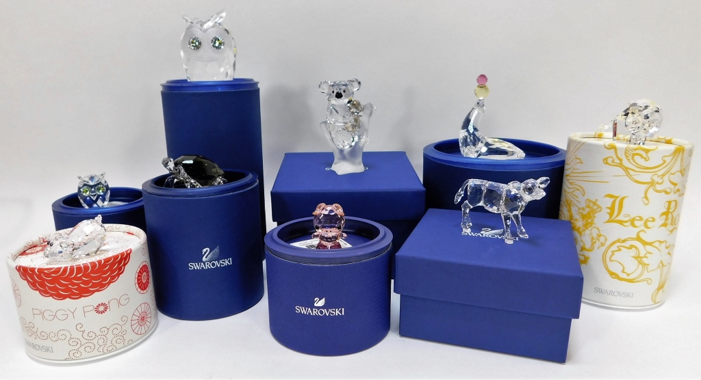 Appraisal: PC SWAROVSKI ASSORTED ANIMAL FIGURINES Austria Circa Lot includes one