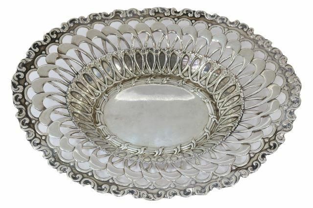 Appraisal: American sterling silver reticulated basket Whiting Manufacturing Company in the