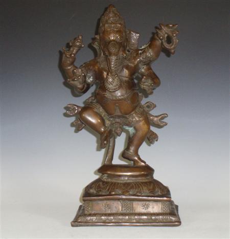 Appraisal: A th century Indian bronze figure of Ganesh worked to