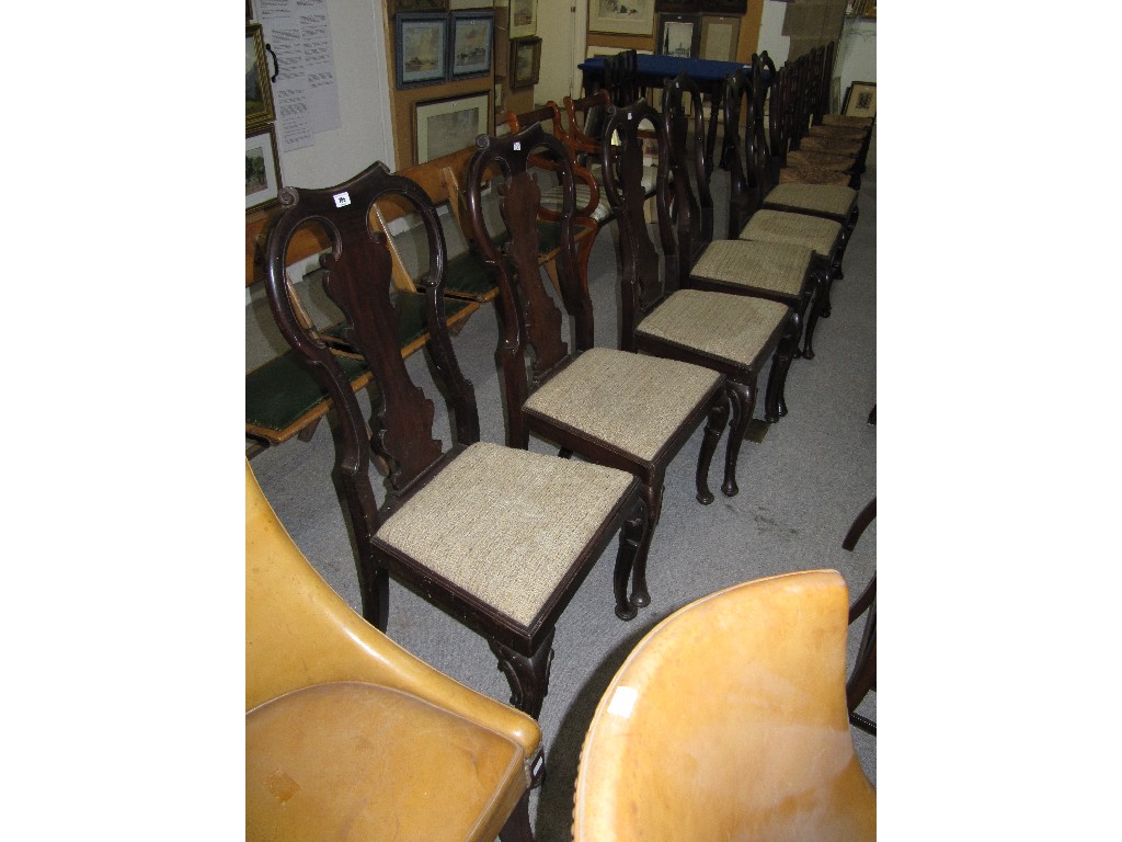 Appraisal: Near set of six mahogany splatback dining chairs