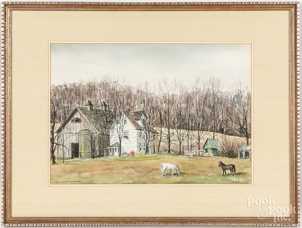 Appraisal: Watercolor landscape by Jean Wigglesworth Watson Watercolor landscape by Jean