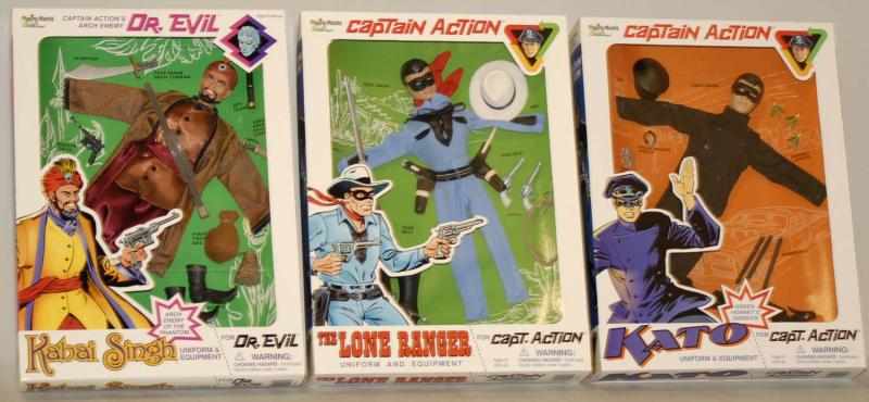 Appraisal: Lot of Modern Captain Action Figures in Boxes This lot