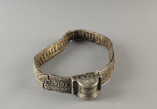 Appraisal: A Russian Silver Link Belt the relief design links strung