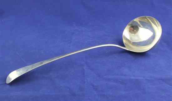 Appraisal: A George III silver Old English pattern soup ladle with