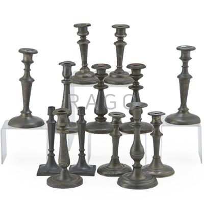 Appraisal: PEWTER CANDLESTICKS Thirteen th c six pair and one single