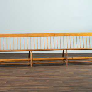 Appraisal: An Exceptionally Long Windsor Settle Bench th Century Height x