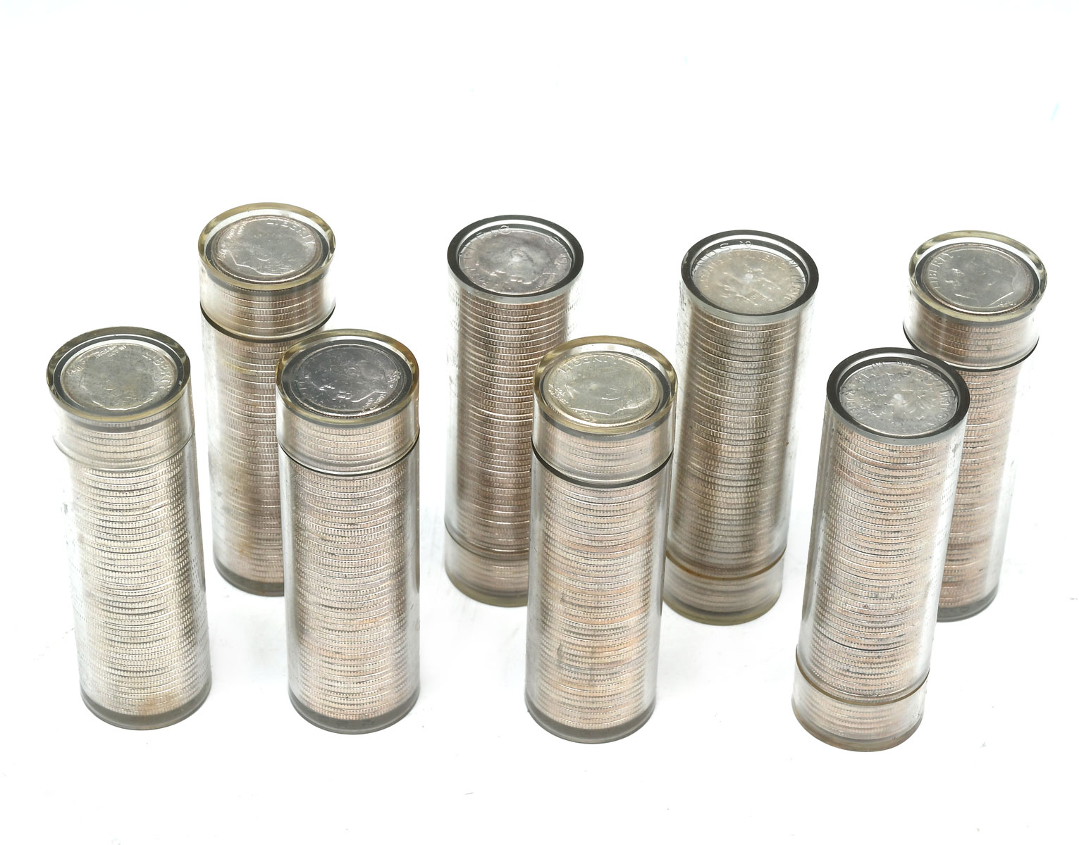 Appraisal: UNCIRCULATED SILVER DIME ROLLS Rolls of what appears to be