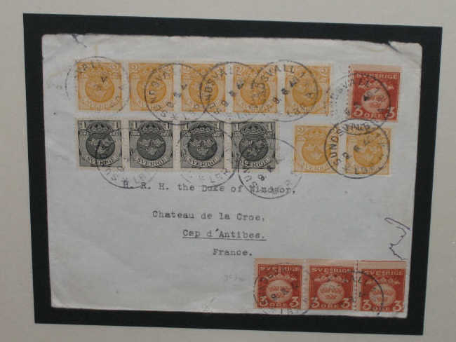 Appraisal: EDWARD DUKE OF WINDSOR Stamped envelope addressed to the H