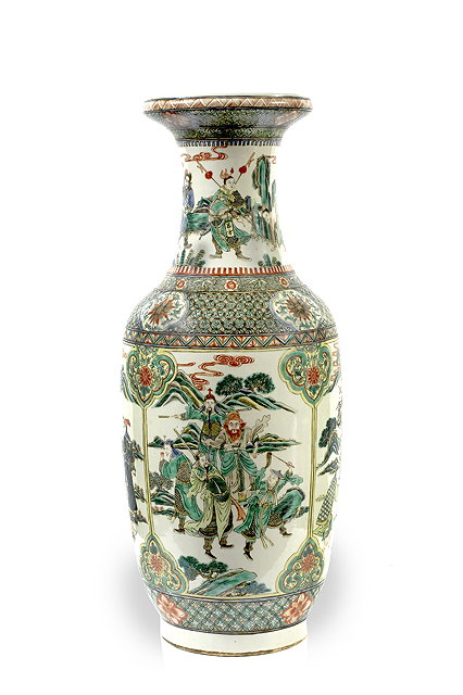 Appraisal: A Chinese famille verte vase th th Centuryhaving panels of