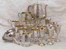 Appraisal: A mixed lot comprising a three-piece white metal tests standard