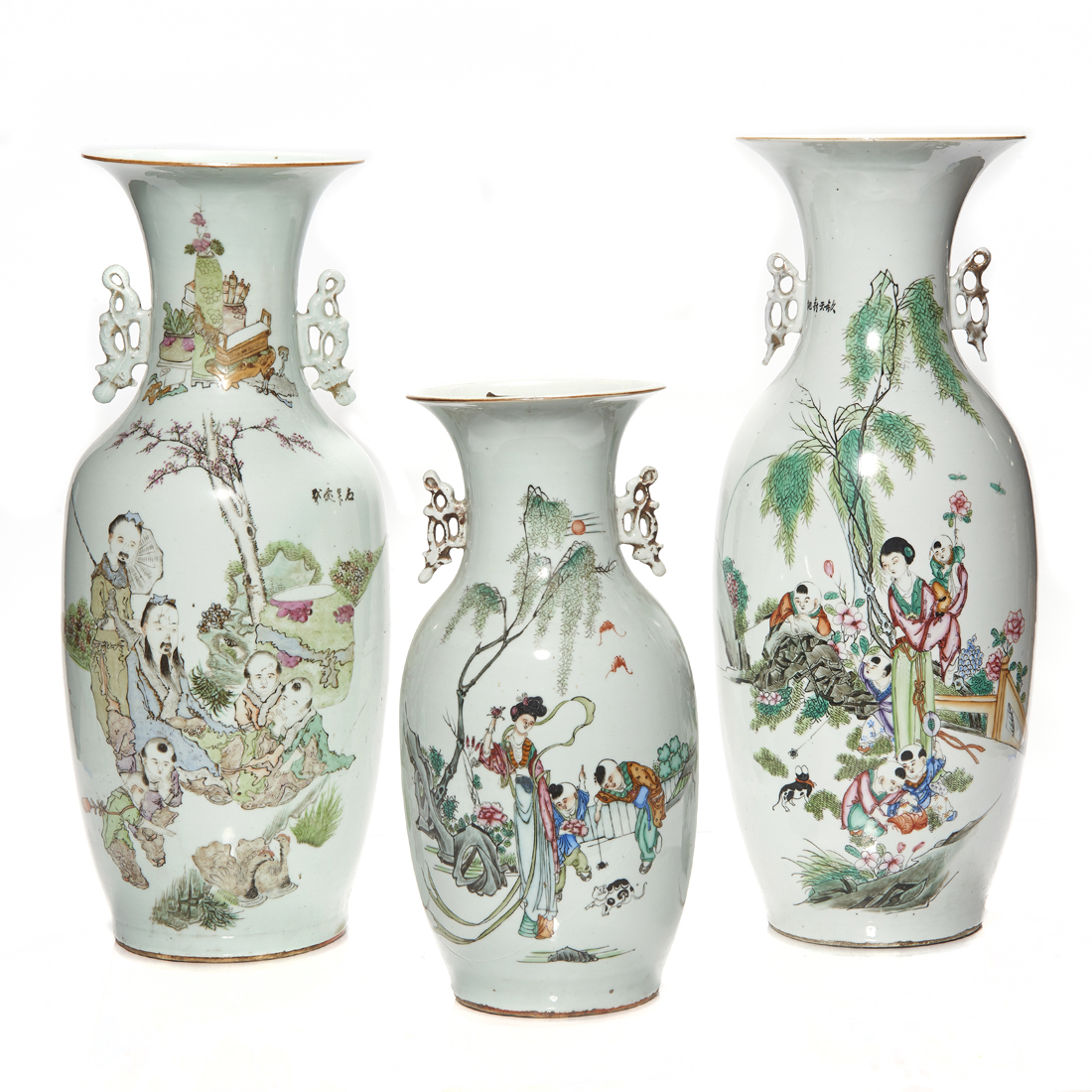 Appraisal: LOT OF CHINESE FAMILLE ROSE VASES lot of Chinese famille