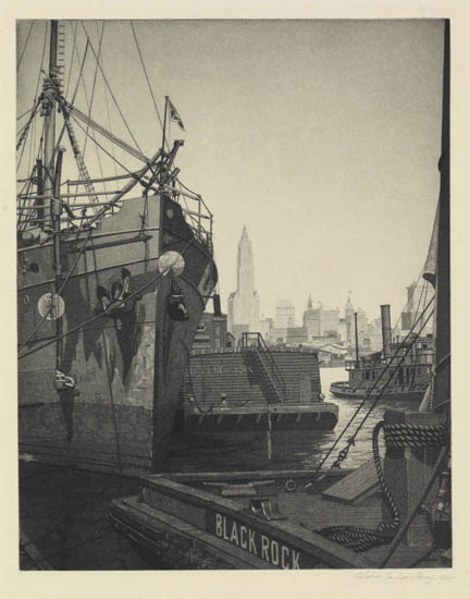 Appraisal: JOHN TAYLOR ARMS Early Morning North River Aquatint and etching