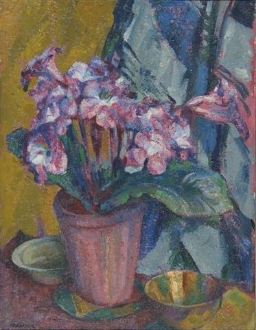 Appraisal: ALFRED AARON WOLMARK British - Still life of Gloxinia in