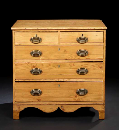 Appraisal: George III-Style Pine Chest second quarter th century the rectangular