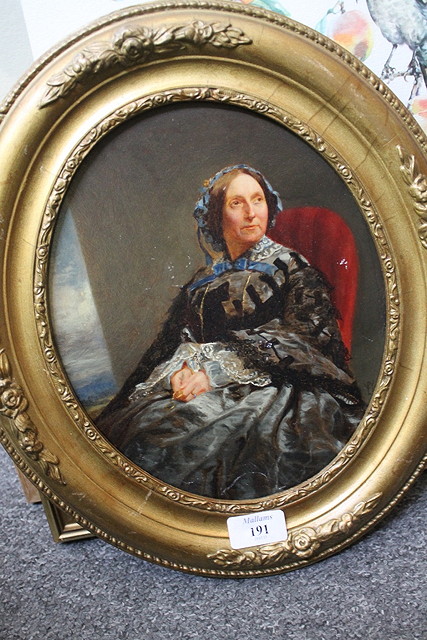 Appraisal: th Century English SchoolPortrait of a Victorian lady in black