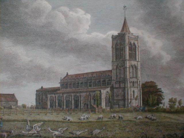 Appraisal: After William Burgess View of Gedney Church Lincolnshire hand coloured