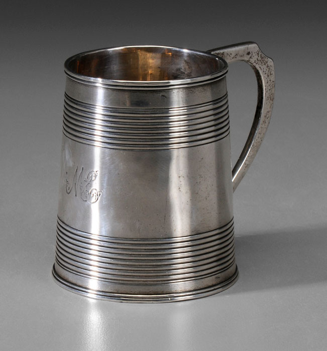 Appraisal: Bateman Silver Mug London George III tapering sides reeded decoration