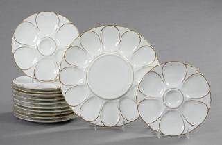 Appraisal: Thirteen Piece Limoges Porcelain Oyster Set th c by Charles