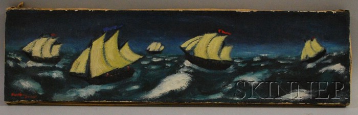 Appraisal: John Northey Oil on Canvas View of Ships at Sea