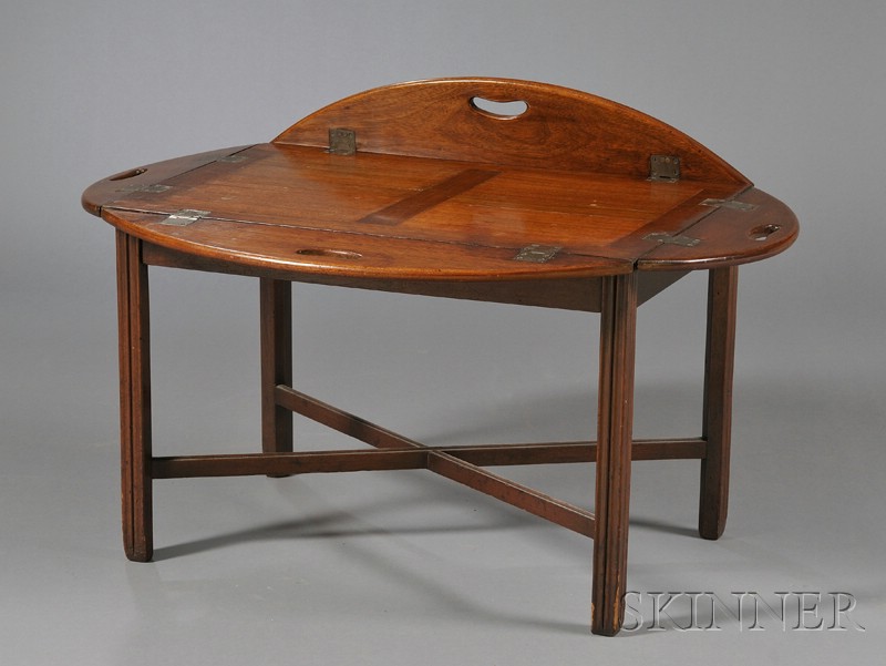 Appraisal: Victorian Mahogany Butler's Tray on Stand th century of typical