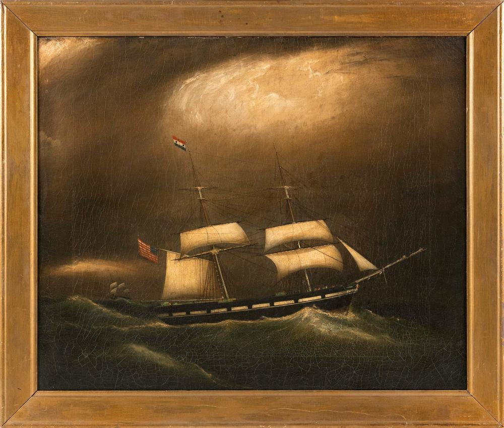 Appraisal: ATTRIBUTED TO CLEMENT DREW MASSACHUSETTS - THE BRIG NEREUS OIL