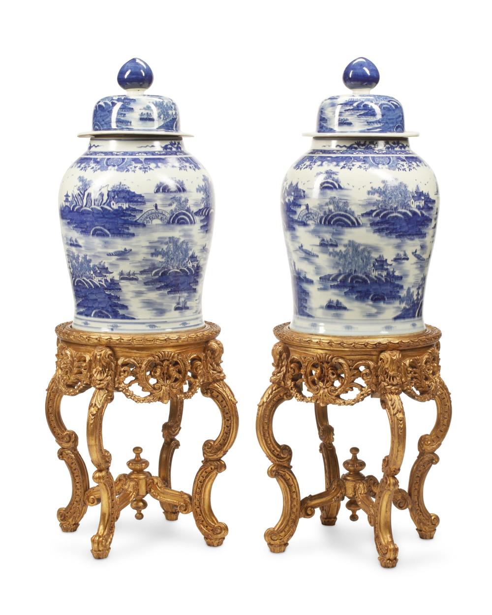 Appraisal: A PAIR OF LARGE CHINESE TEMPLE JARSA pair of large