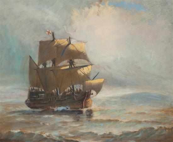 Appraisal: Marshall Johnson American - Full Masted Ship at Sea oil