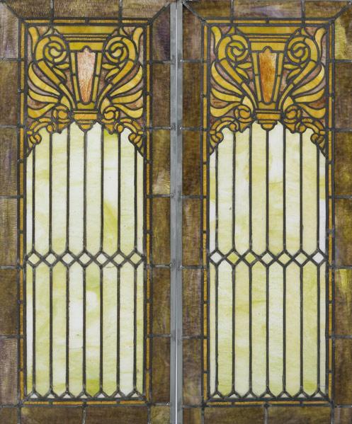 Appraisal: VICTORIAN STAINED GLASS WINDOWS Group of three leaded glass windows