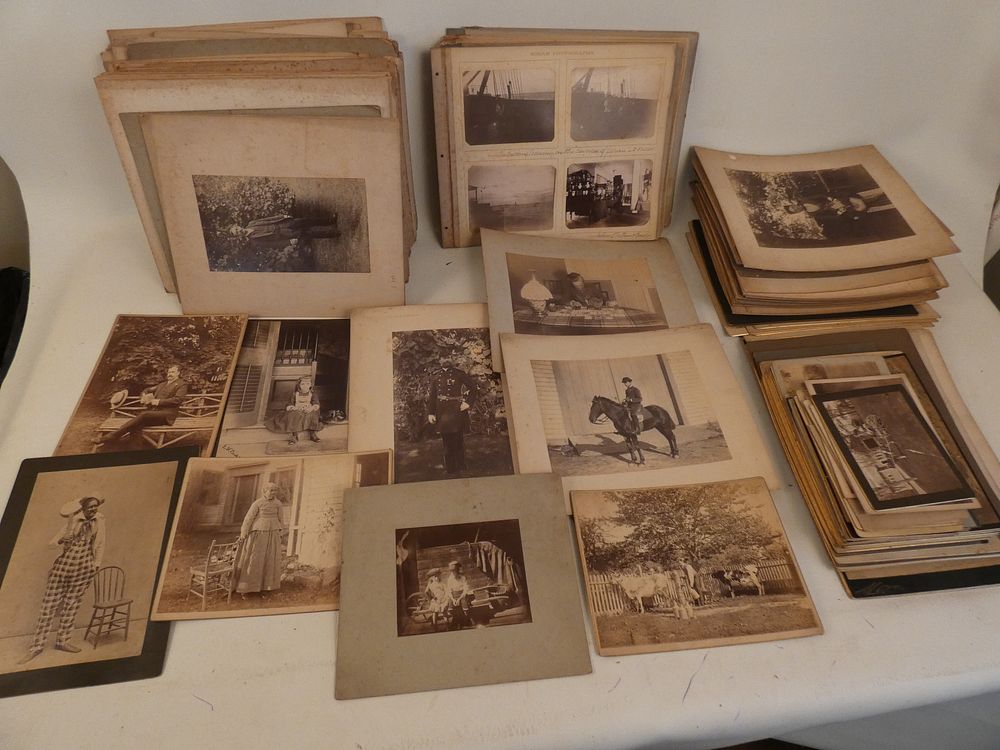 Appraisal: OVER LARGE ANTIQUE PHOTOGRAPHS Large group of large format black