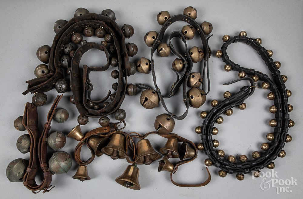 Appraisal: Group of brass sleigh bells Group of brass sleigh bells