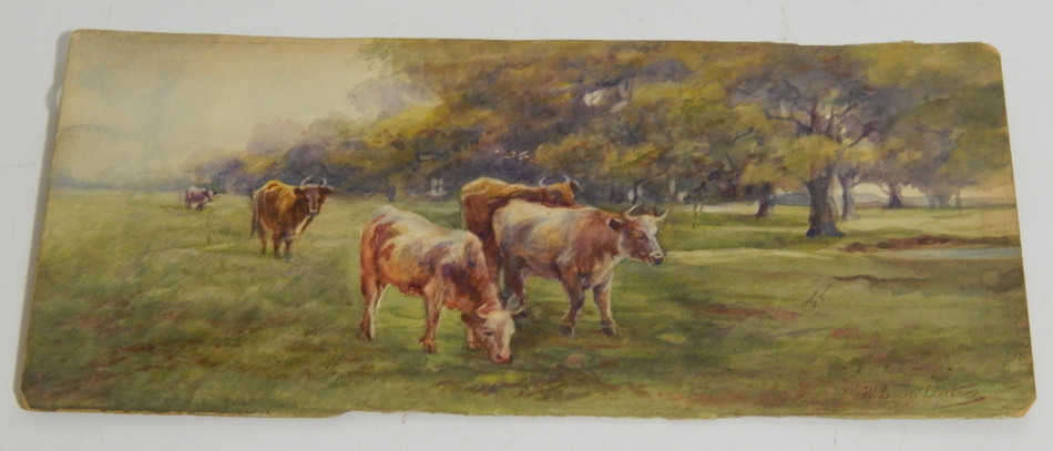 Appraisal: W Evans Linton - Cattle watercolour signed cm x cm