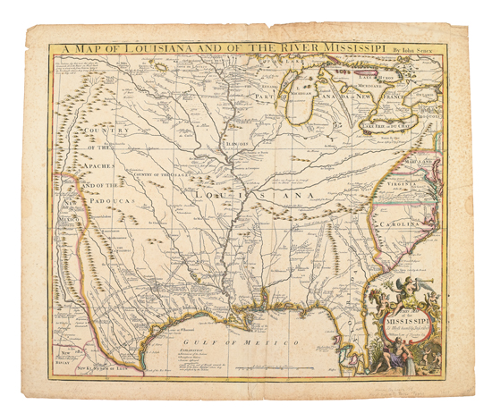 Appraisal: SENEX JOHN A Map of Louisiana and of the River