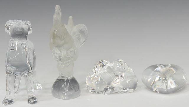 Appraisal: lot of Art glass and crystal figures including Daum Nancy