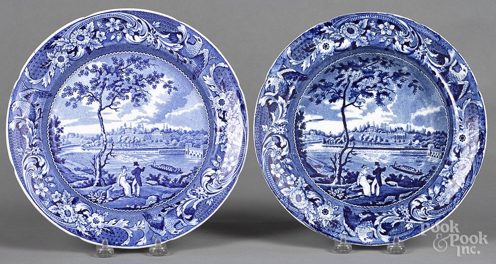 Appraisal: Historical blue Staffordshire Historical blue Staffordshire Fairmount near Philadelphia plate