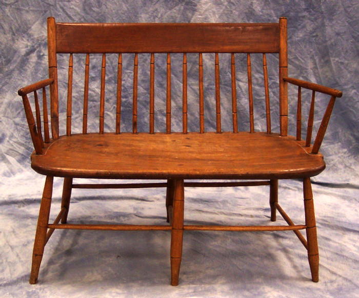 Appraisal: Bamboo turned Windsor settee w d h early th c