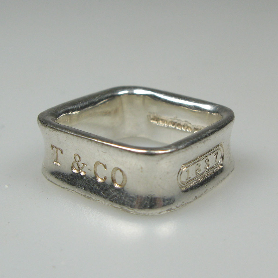 Appraisal: Tiffany amp Co Sterling Silver Square Ring