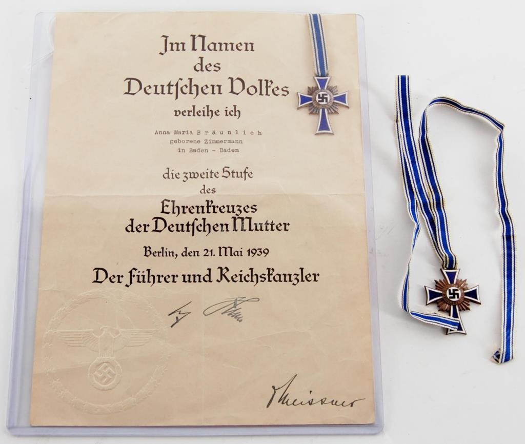 Appraisal: Two WWII era Cross of Honour of the German Mother