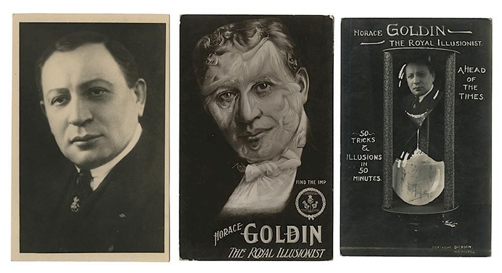 Appraisal: Group of Three Horace Goldin Postcards Goldin Horace Group of