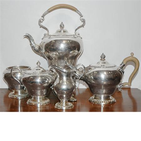 Appraisal: Irish Silver Five-Piece Silver Tea Service Estimate -