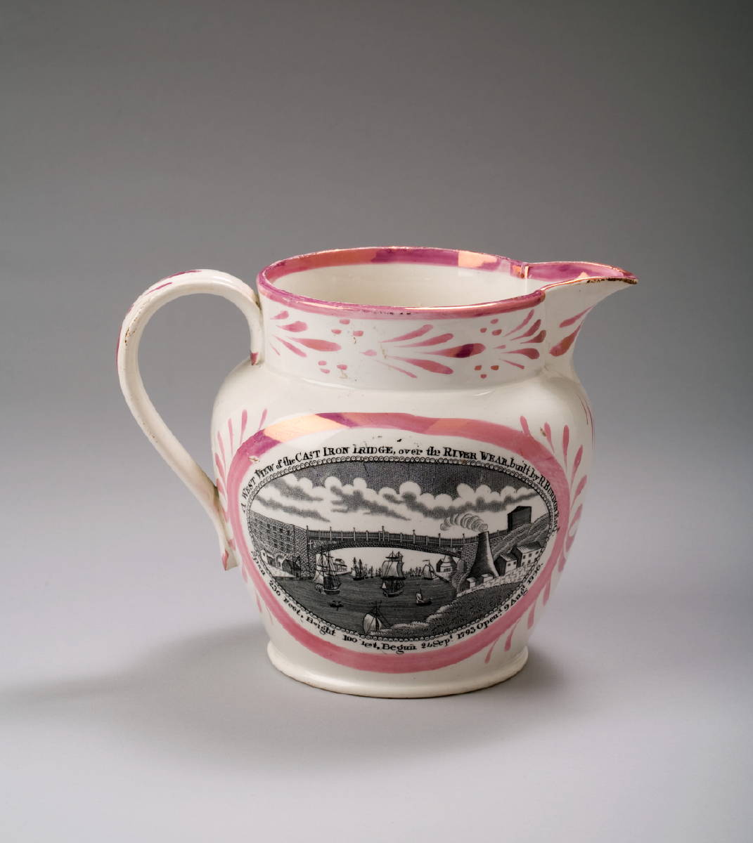 Appraisal: SUNDERLAND PINK LUSTRE AND BLACK TRANSFER-PRINTED JUG CIRCA - Together